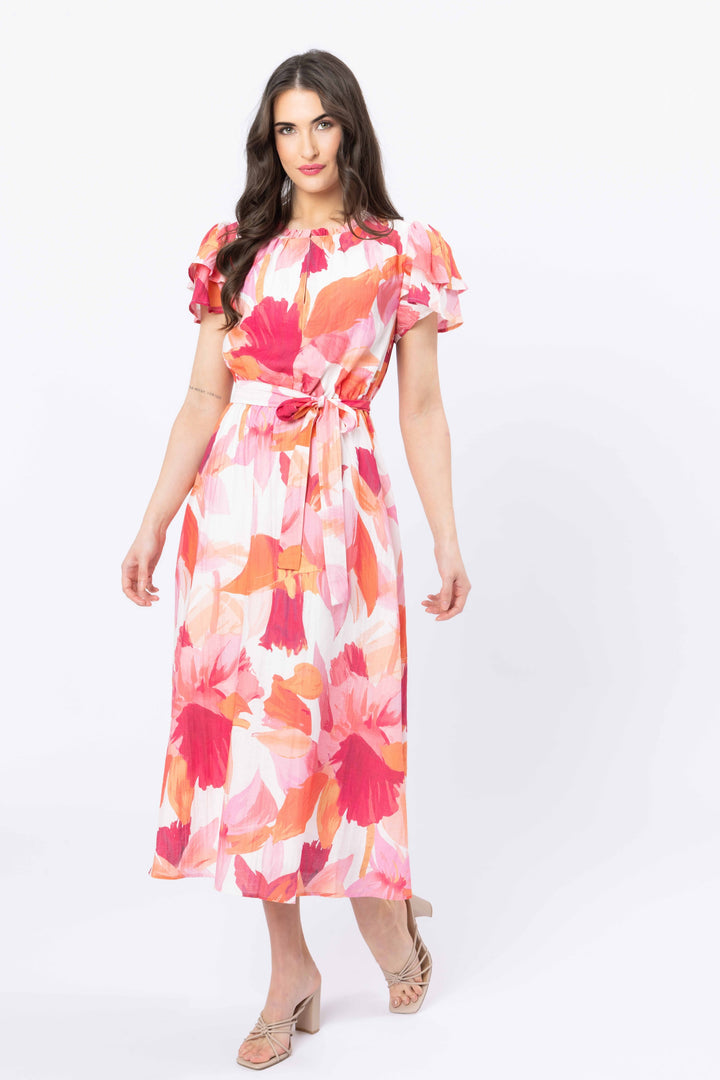 Coastal Maxi Dress - Pink Peach (SL3585-2) (LAST SIZE /14)
