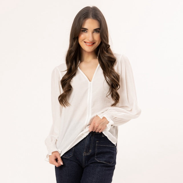 Addyson LS Top - White (SL3618-2)