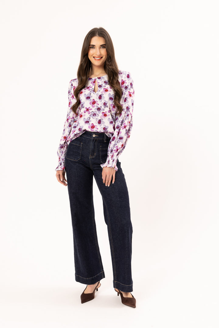 Vienna Blouse - Violet Bloom (SL3695)