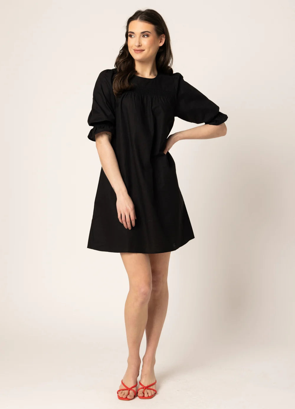 Noble Shift Dress Black linen cotton | Seeking Lola
