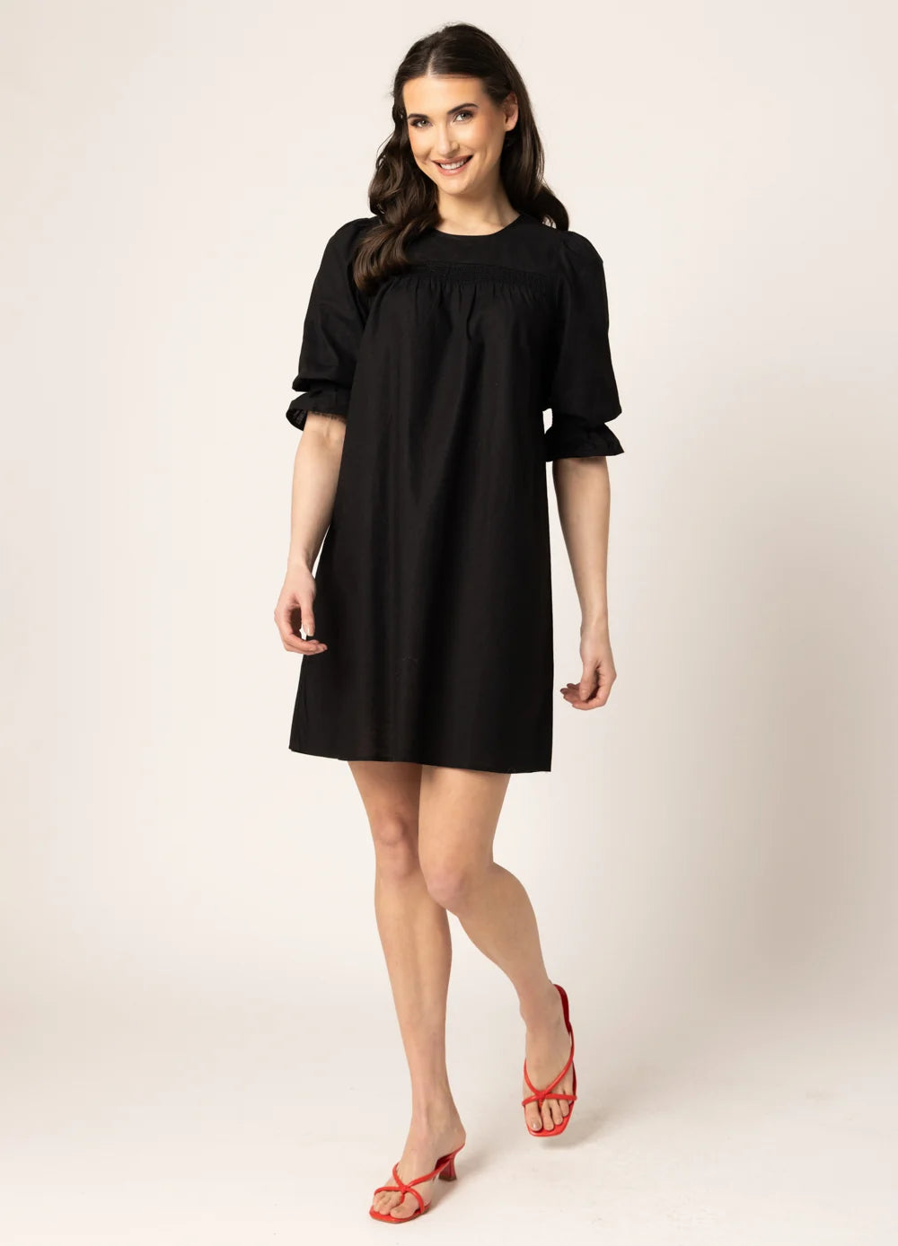 Noble Shift Dress Black linen cotton | Seeking Lola