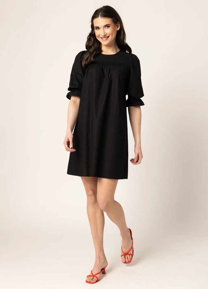Noble Shift Dress Black linen cotton | Seeking Lola
