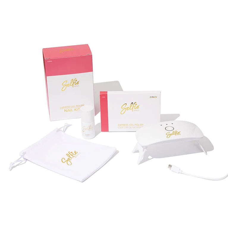 Selfie Nails Coral Pink Express Gel Kit