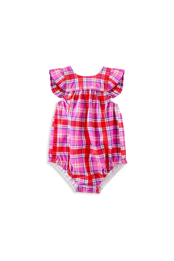 Sunset Plaid Check Playsuit | Milky
