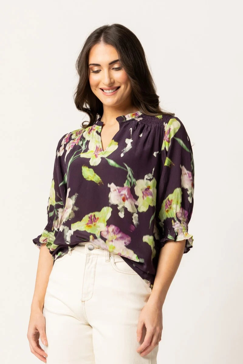 SS Gifted Top Merlot Bloom | Seeking Lola