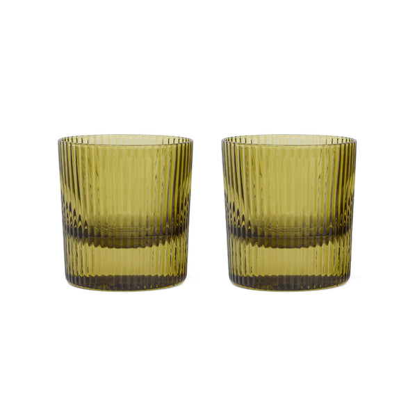 The Scout Lowball Glasses - Olive (Set of 2)