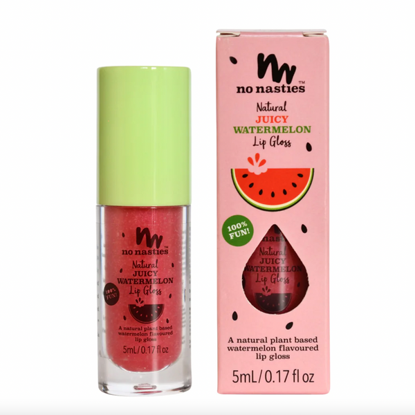 No Nasties watermelon lip gloss available from www.thecollectivenz.com