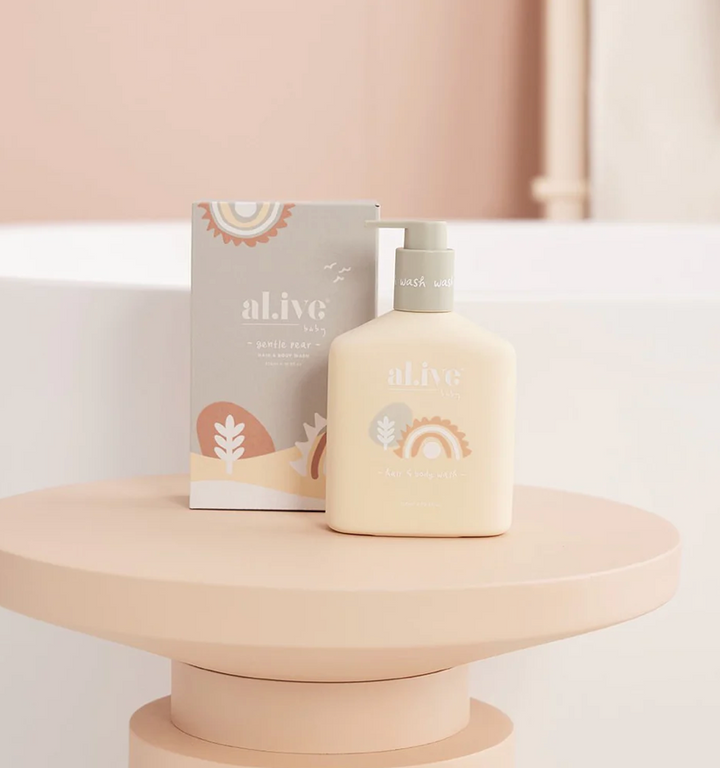 Al.ive baby body wash available from www.thecollectivenz.com