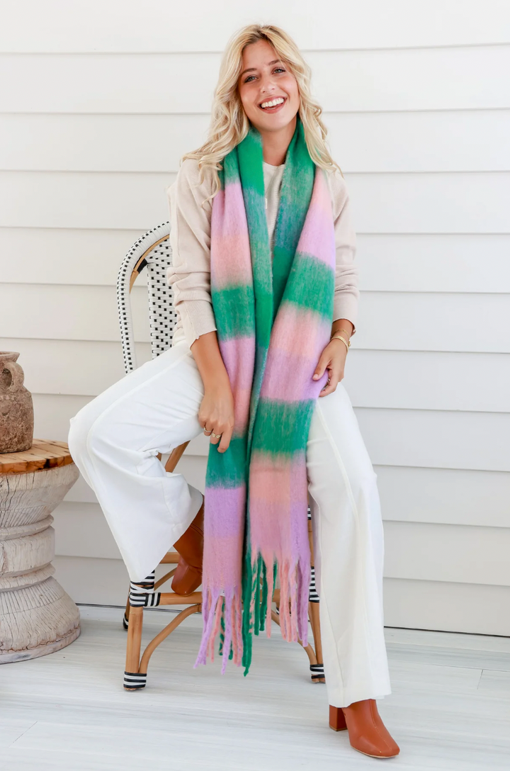 Winter soft touch check scarf available from www.thecollectivenz.com