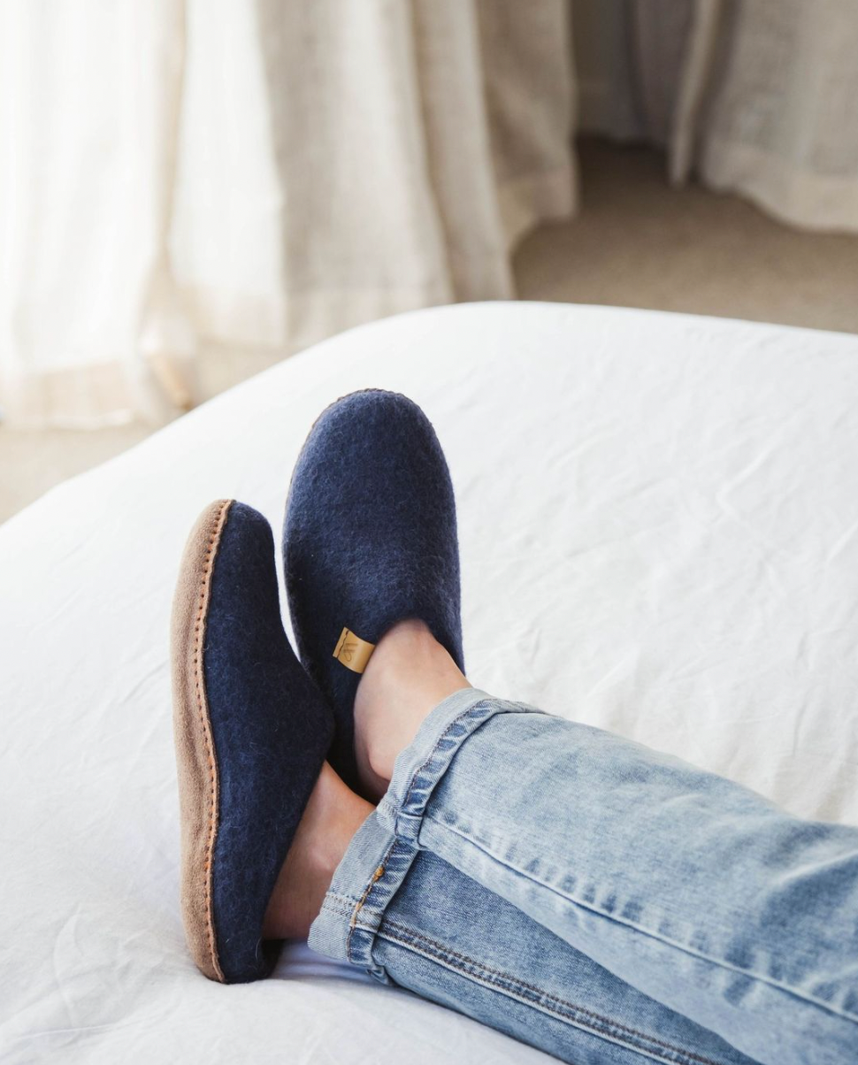 Woolfi Suffolk Slip-on slipper available from www.thecollectivenz.com