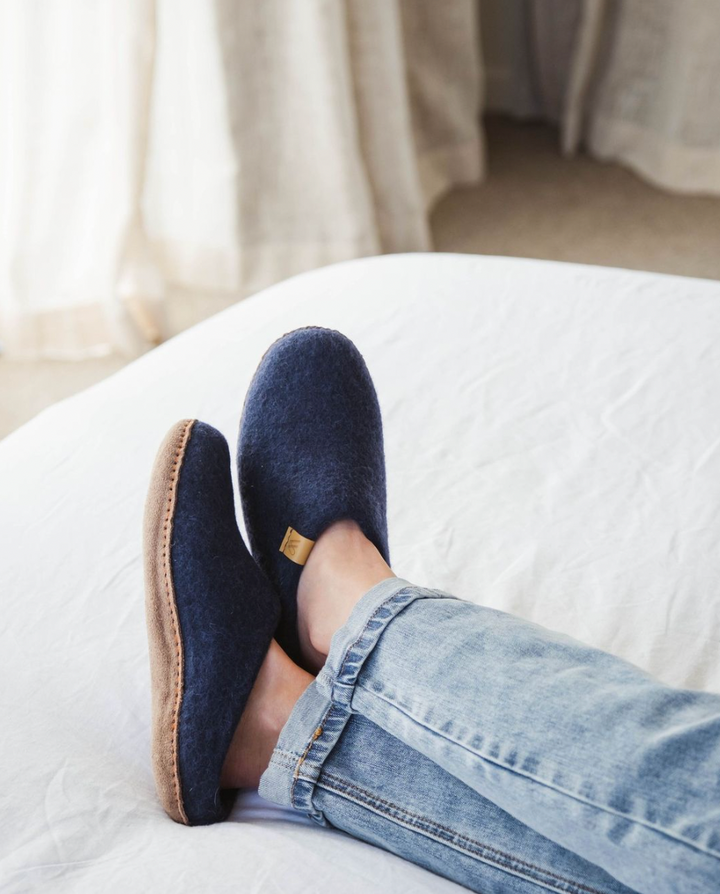 Woolfi Suffolk Slip-on slipper available from www.thecollectivenz.com