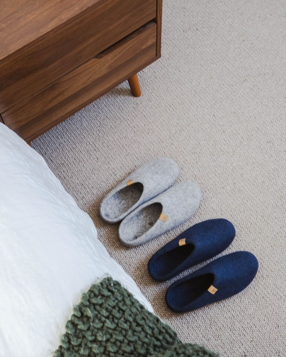 Woolfi Suffolk Slip-on slipper available from www.thecollectivenz.com