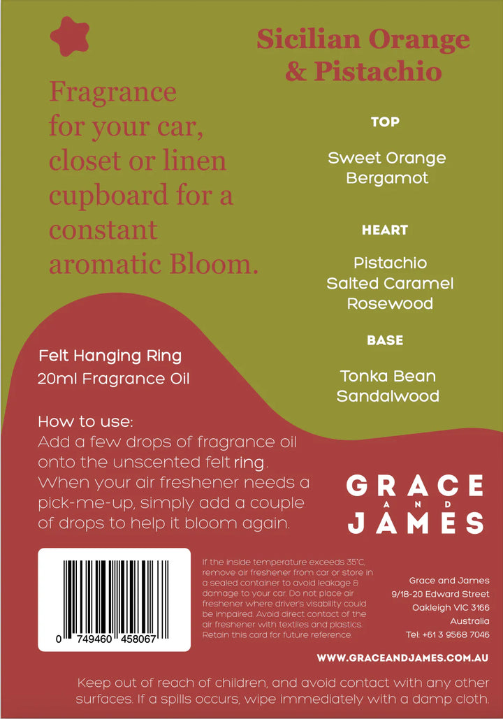 Bloom Collection - Orange & Pistachio Felt Air Freshener
