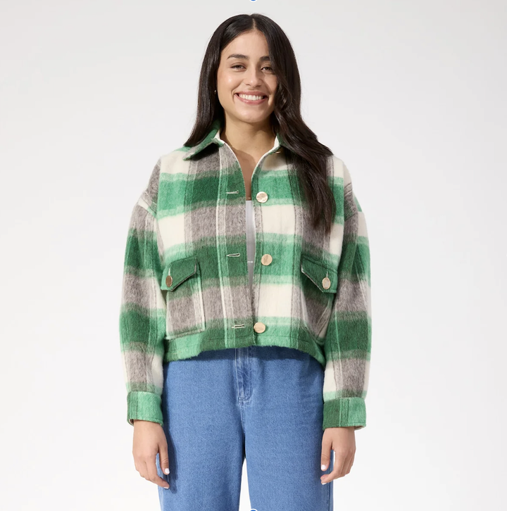 Fargo Cropped Jacket - Green
