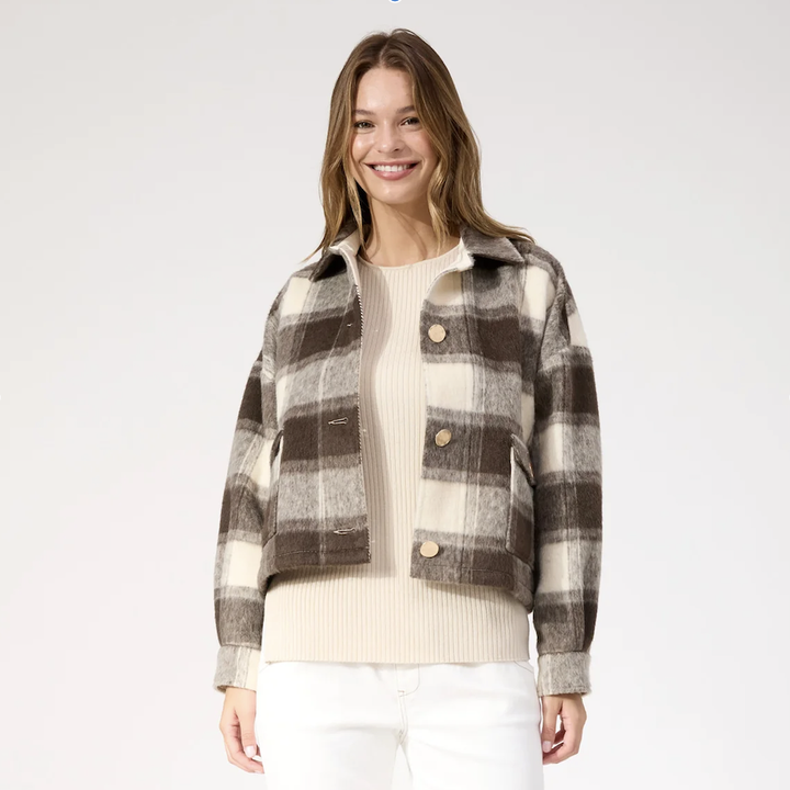 Fargo Cropped Jacket - Brown