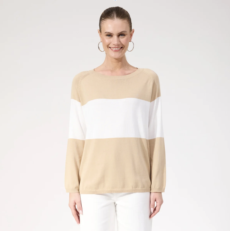Savoie Stripe Jumper - Latte