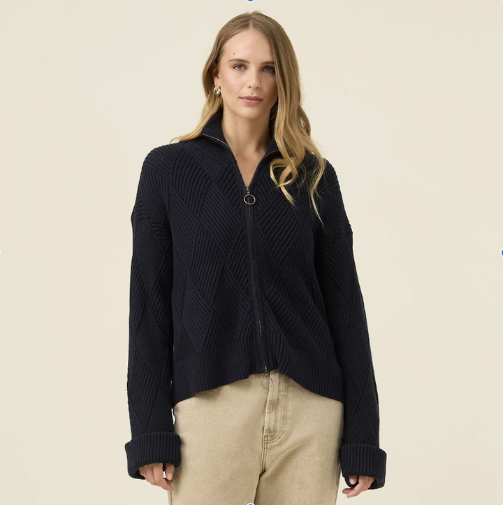 Sadie Zip Jumper - Navy