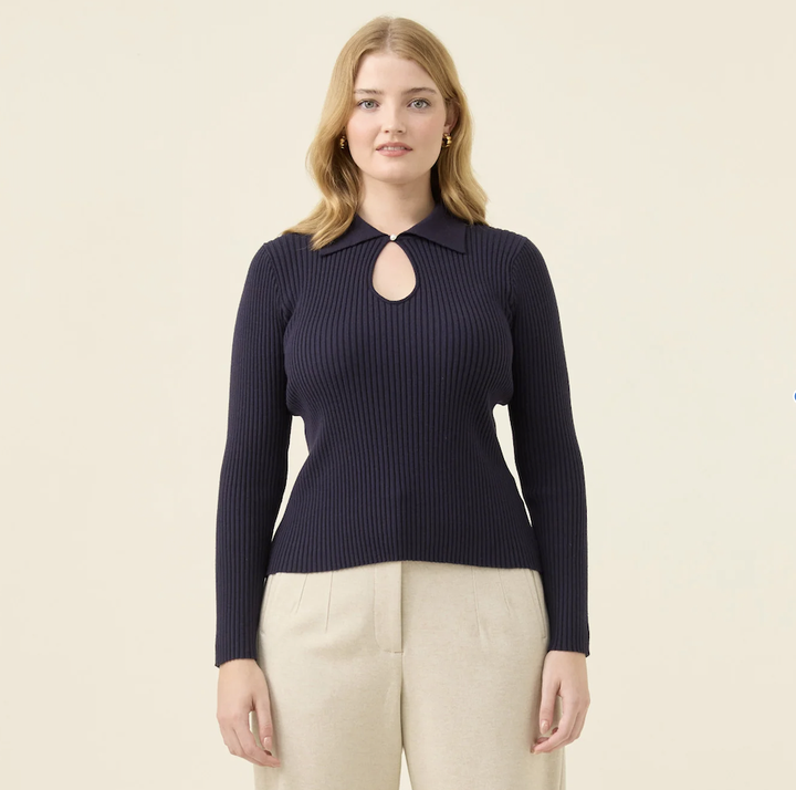 Nell Knit Top - Navy