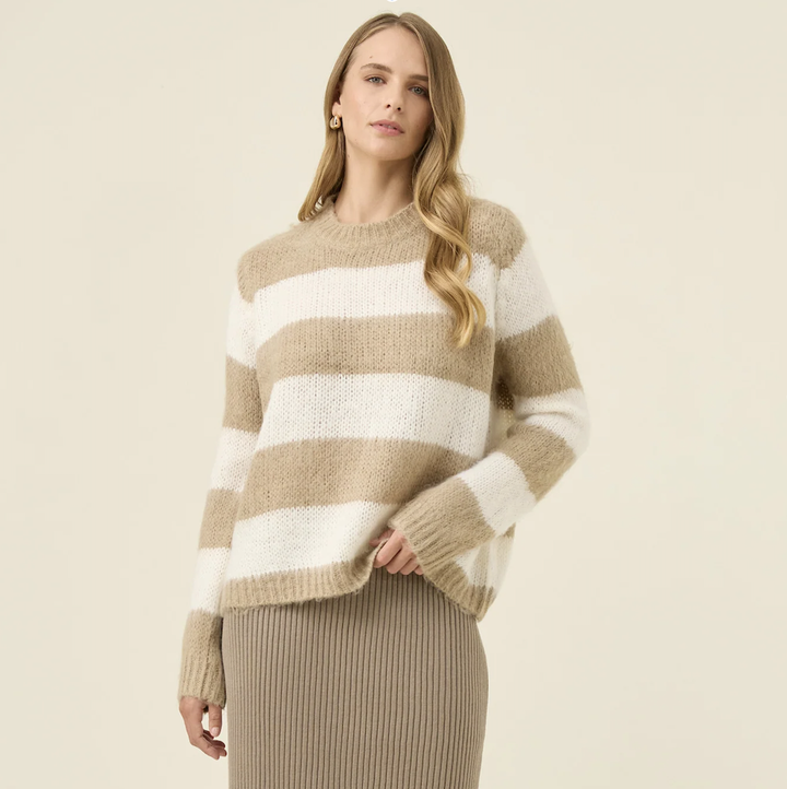 Pallas Stripe Jumper - Stone