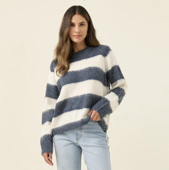 Pallas Stripe Jumper - Navy