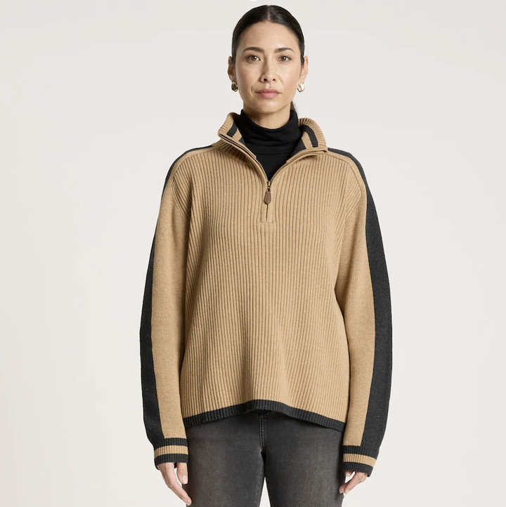 Liora Zip Jumper - Mocha/Charcoal