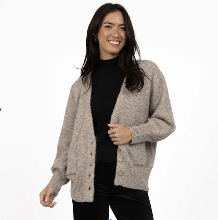 Riley Knit Cardigan - Hazelnut (HW26201)