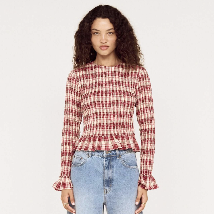 Anouk Shirred Top - Wine Check