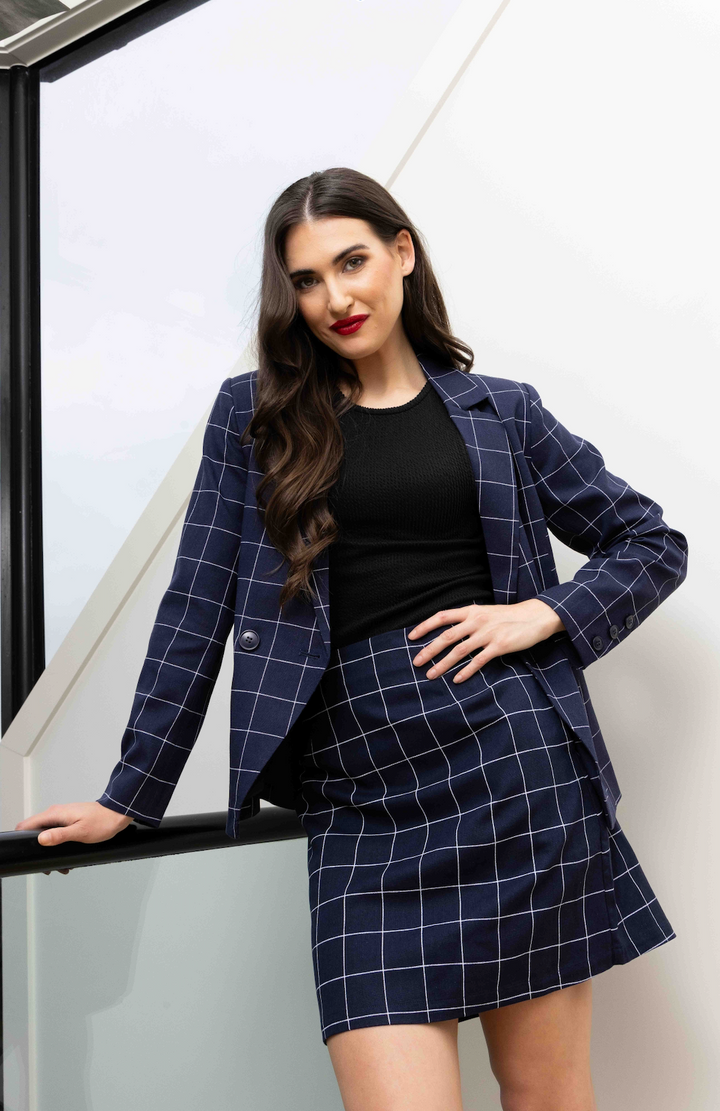 Jordanna Blazer - Blue Check (SL2977-21)