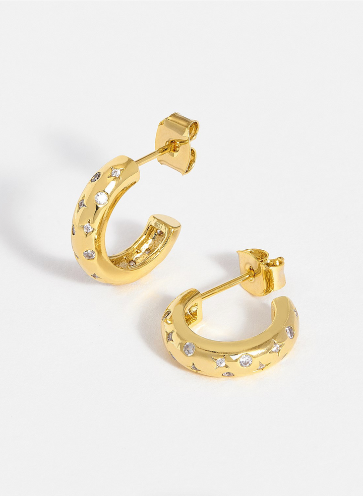 Constellation Chunky Hoops - Gold Plated