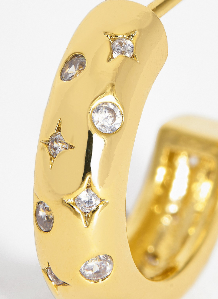 Constellation Chunky Hoops - Gold Plated