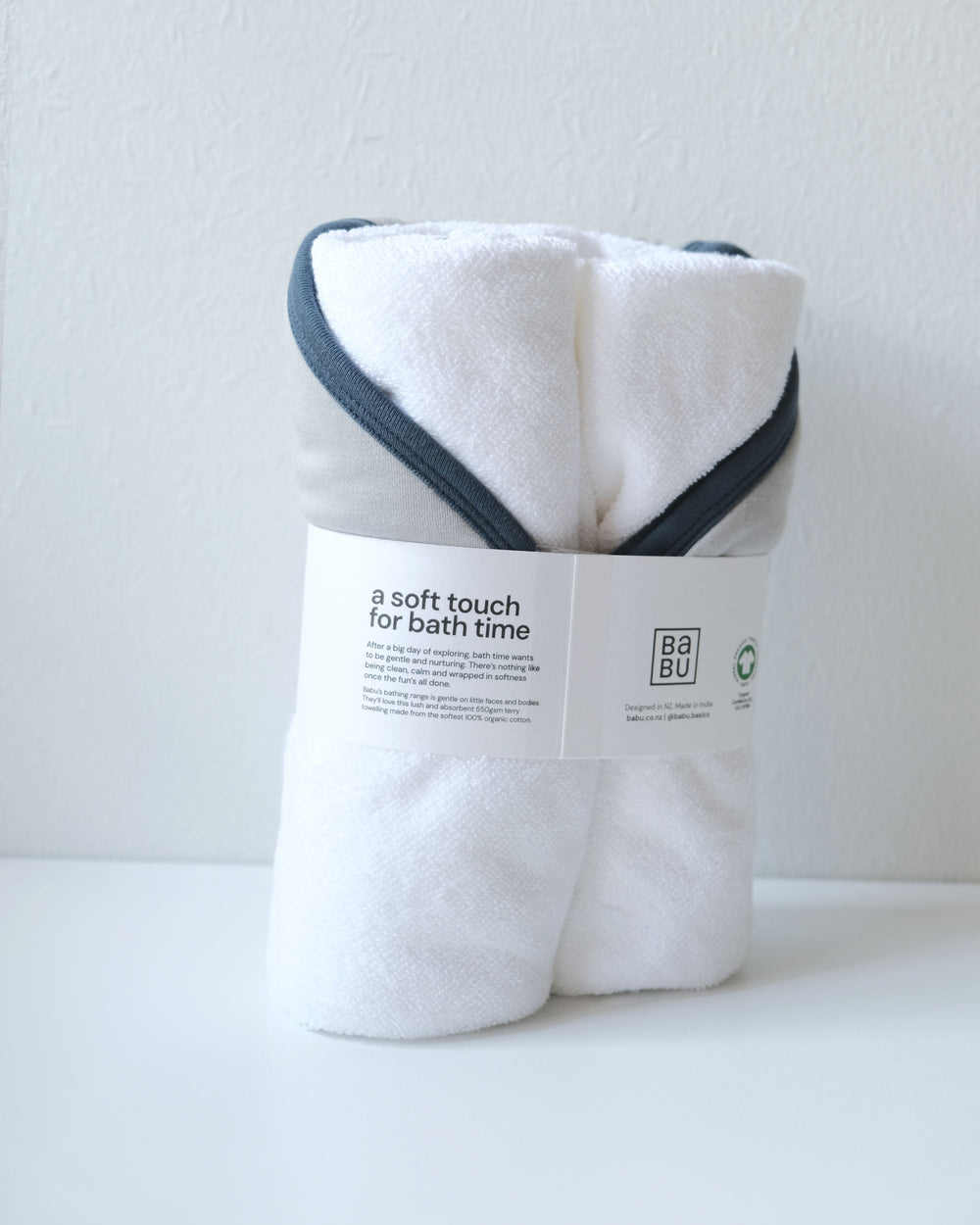 Babies and young children have extremely sensitive skin, so Babu have made hooded towels from  the softest cotton. No more scratchy towels after bath time – even after many washes. Available from www.thecollectivenz.com