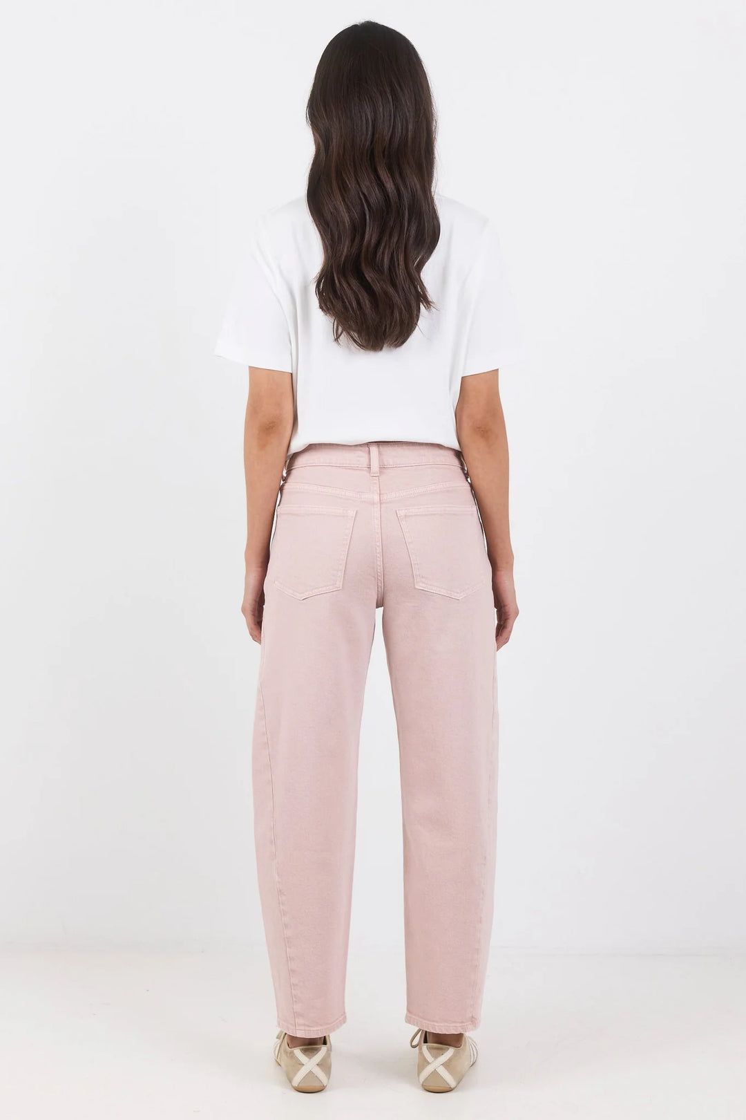 Idolise Pale Pink Barrel Leg Jeans | Among the Brave