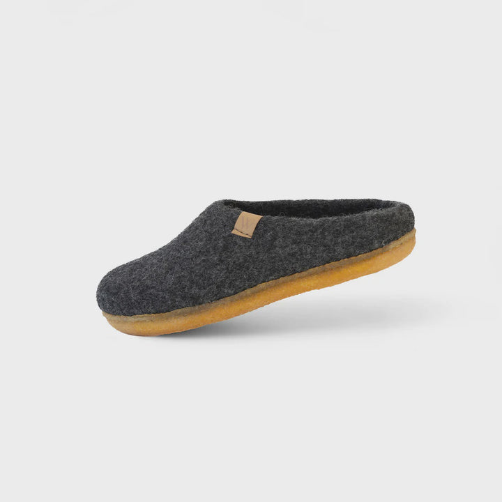 Suffolk Wool Slippers – Rubber Sole / Charcoal