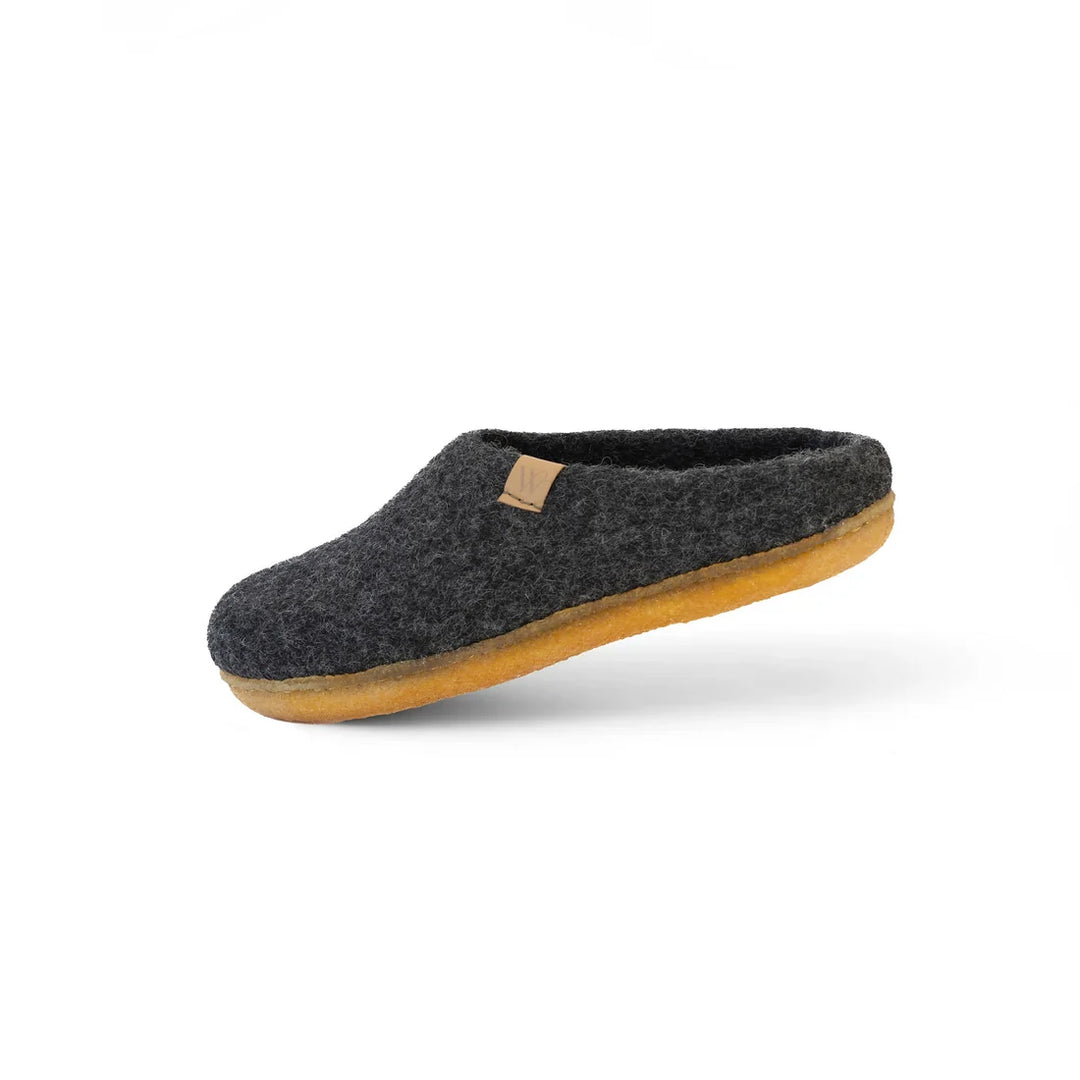 Suffolk Wool Slippers – Rubber Sole / Charcoal