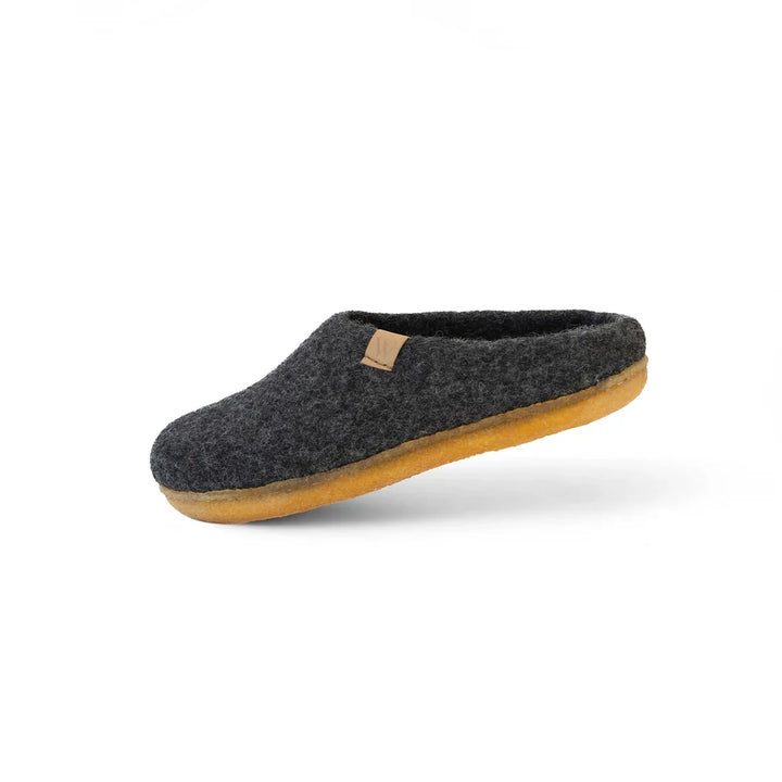 Suffolk Wool Slippers – Rubber Sole / Charcoal