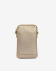 Elms  & King Sullivan phone bag has a top zipper and features a cotton webbing crossbody strap adjustable to 140cm available from www.thecollectivenz.com