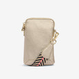 Elms  & King Sullivan phone bag has a top zipper and features a cotton webbing crossbody strap adjustable to 140cm available from www.thecollectivenz.com