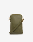 Elms  & King Sullivan phone bag has a top zipper and features a cotton webbing crossbody strap adjustable to 140cm available from www.thecollectivenz.com