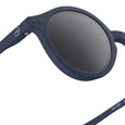 Navy sunglasses with a dark lens on a white background