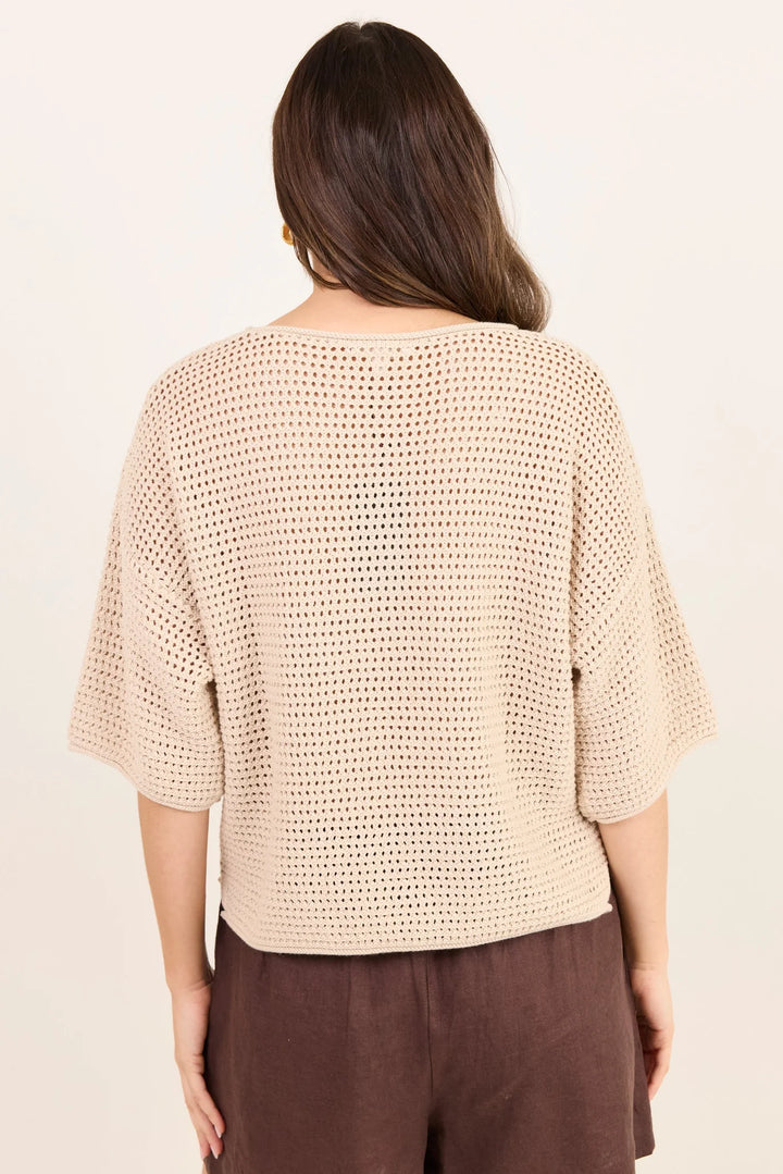 Sunrise String SS Crochet Knit Top | Re:Union