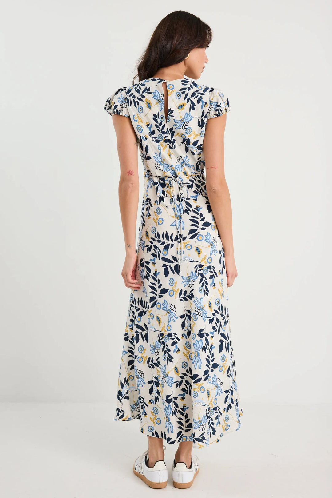 Sweetie Floral Prairie Cap Sleeve Bias Maxi Dress
