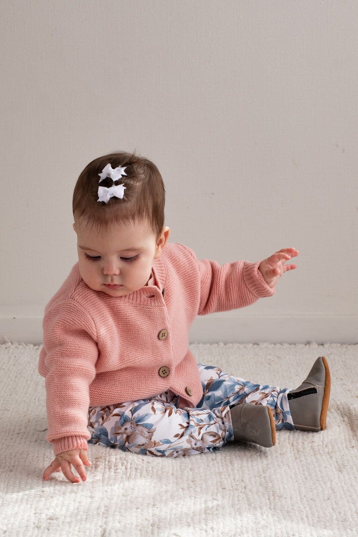 100% Wool Cardigan - Carnation