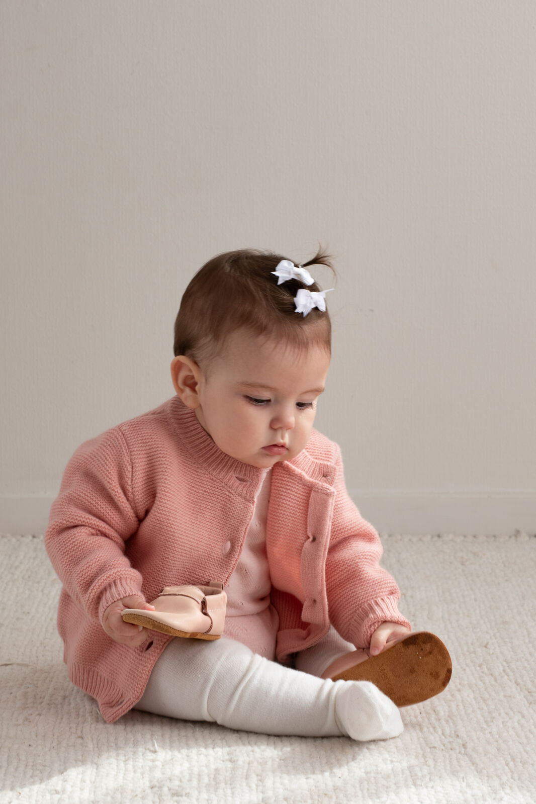 100% Wool Cardigan - Carnation