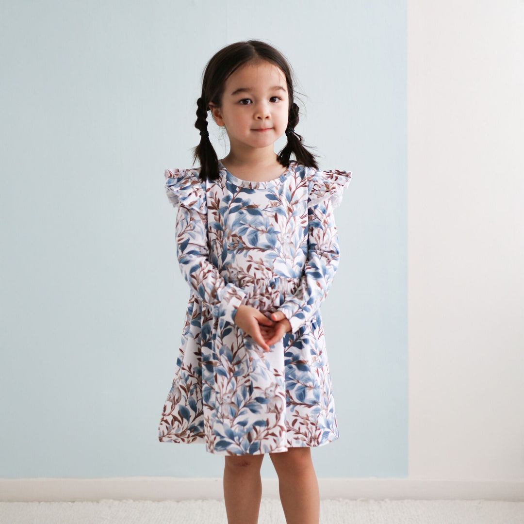 Eden Long Sleeve Flutter Dress