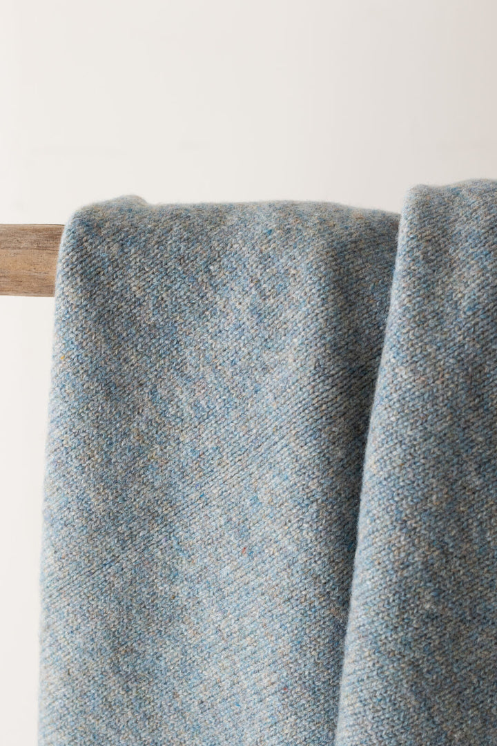 100% Wool Knit Baby Blanket - Stone Blue