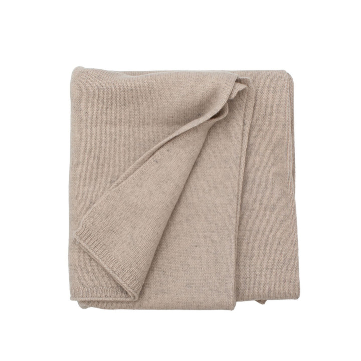100% Wool Knit Baby Blanket - Stone Taupe