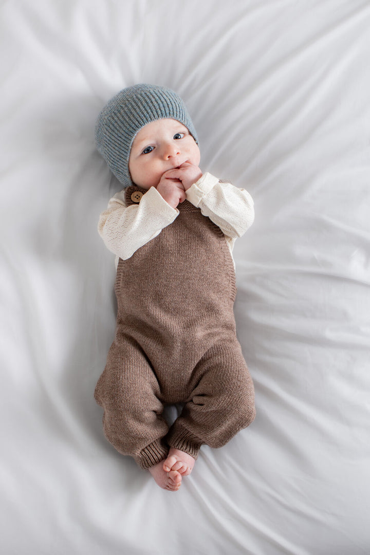 100% Wool Baby Hat - Stone Blue