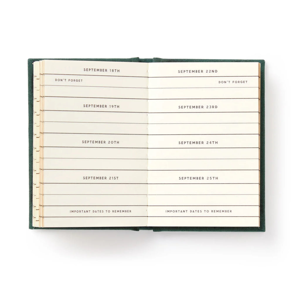 Calendar with handwritten dates and reminders on a white background