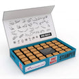 Box of Dino Maker Stampers with various stamp designs on a white background