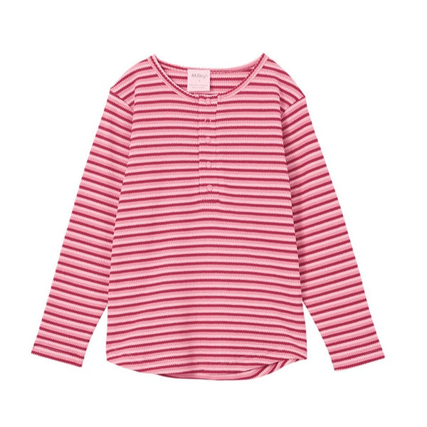 Milky stripe waffle henley available from www.thecollectivenz.com